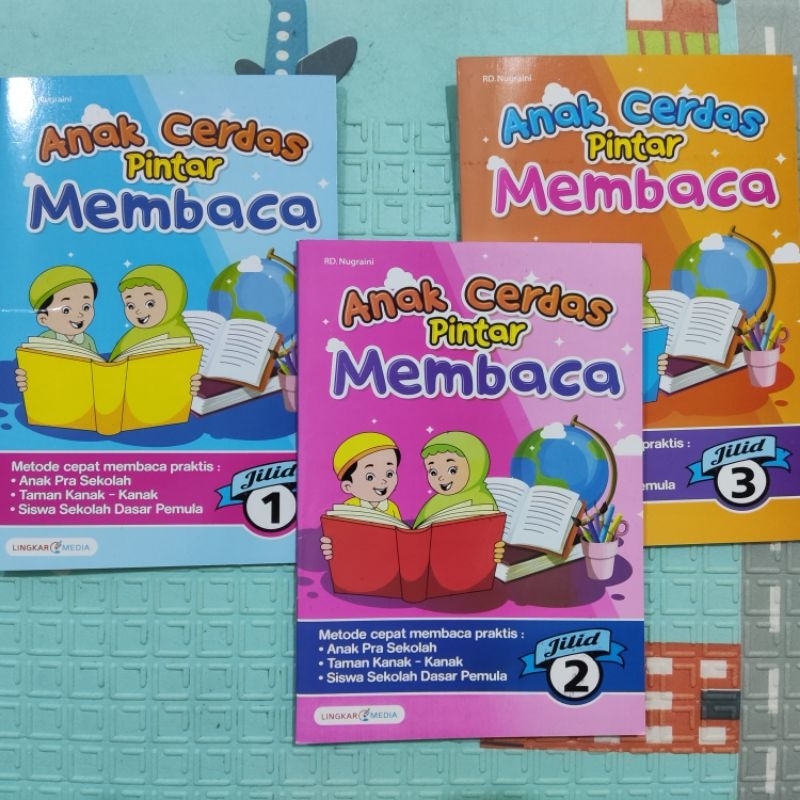 Buku Anak Cerdas Pintar Membaca Jilid 1 2 & 3 untuk Paud,TK, & SD Pemula - Lingkar Media