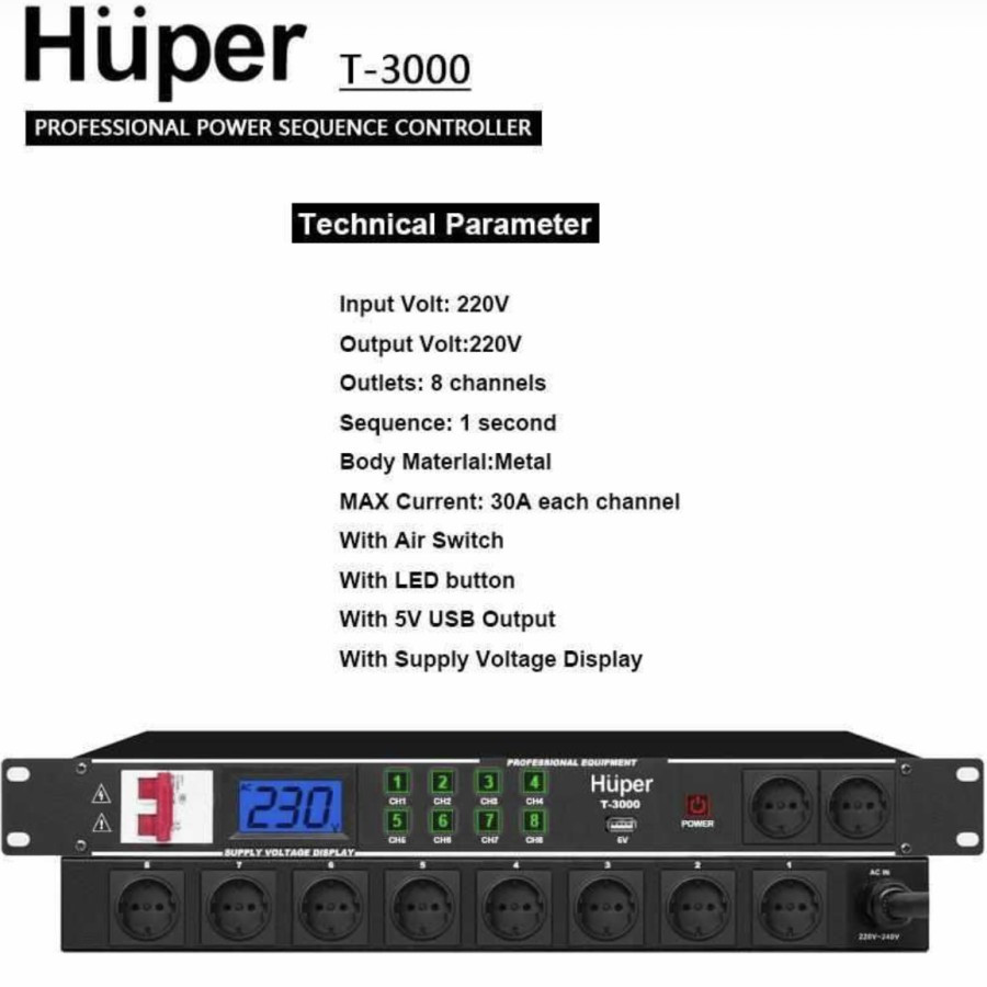 Huper T-3000 Power Squenser Huper T3000 Power Sequenser Original Huper