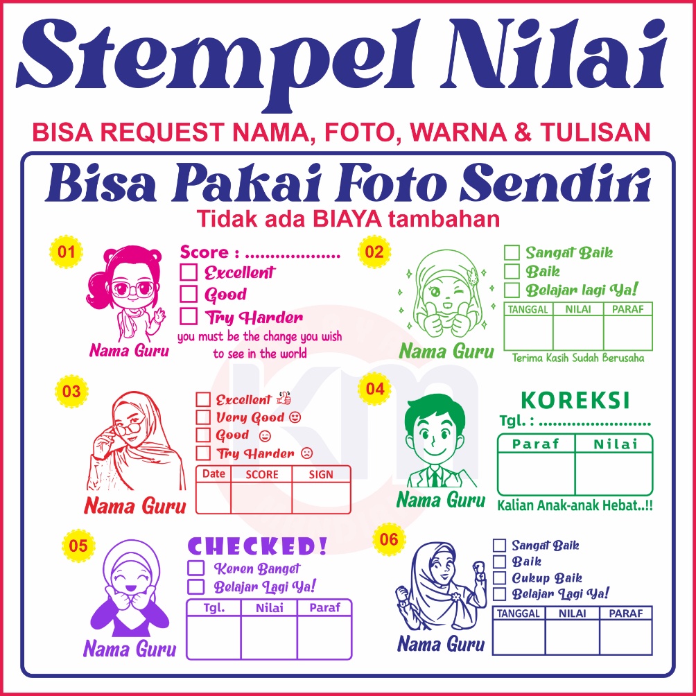 

12.12 SALE Stempel Nilai Guru Stempel Checked Stempel Reward BISA CUSTOM SUKA SUKA