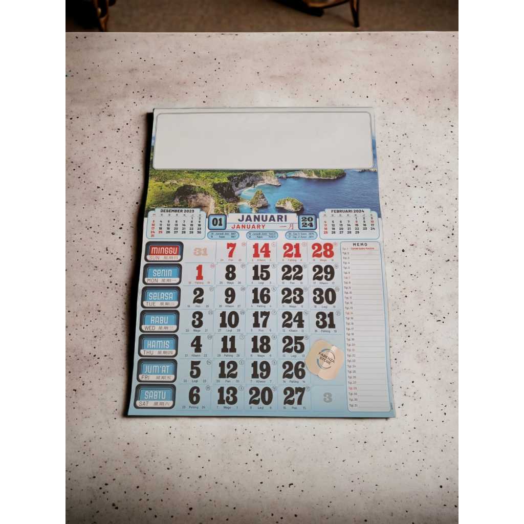 

Kalender dinding / Kalender kerja kecil full colorr tahun 2024