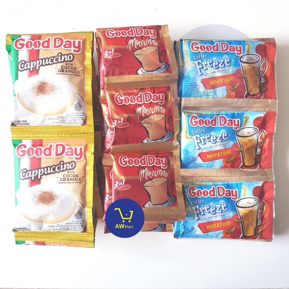 

FLASH SALE⚡ GOOD DAY MOCAFRIO (10'S X 30GR) - GOOD DAY MOCACINNO (10'S X 20GR) - GOOD DAY CAPPUCCINO (10'S X 25GR)SACHET RENCENG