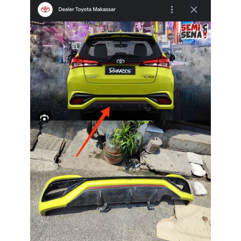 bodykit bemper belakang yaris trd 2018 2019 2020 original copotan