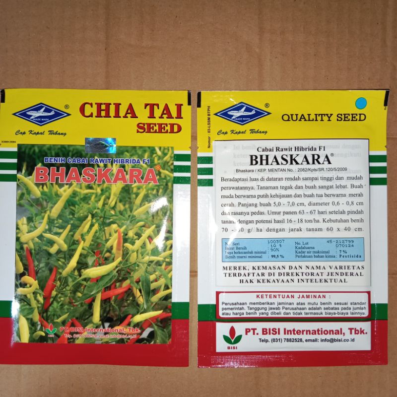 Benih Cabe Rawit Hibrida F1 BHASKARA. Berat 10gr
