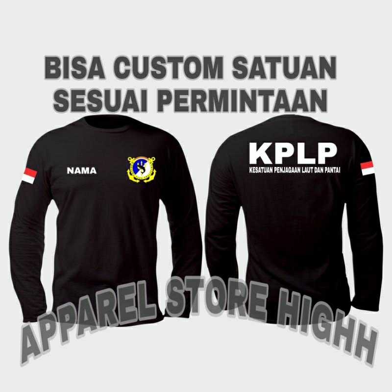 QH Kaos KPLP / Baju KPLP / Atasan Pria Wanita KPLP Kesatuan Penjagaan Laut dan Pantai Lengan Panjang