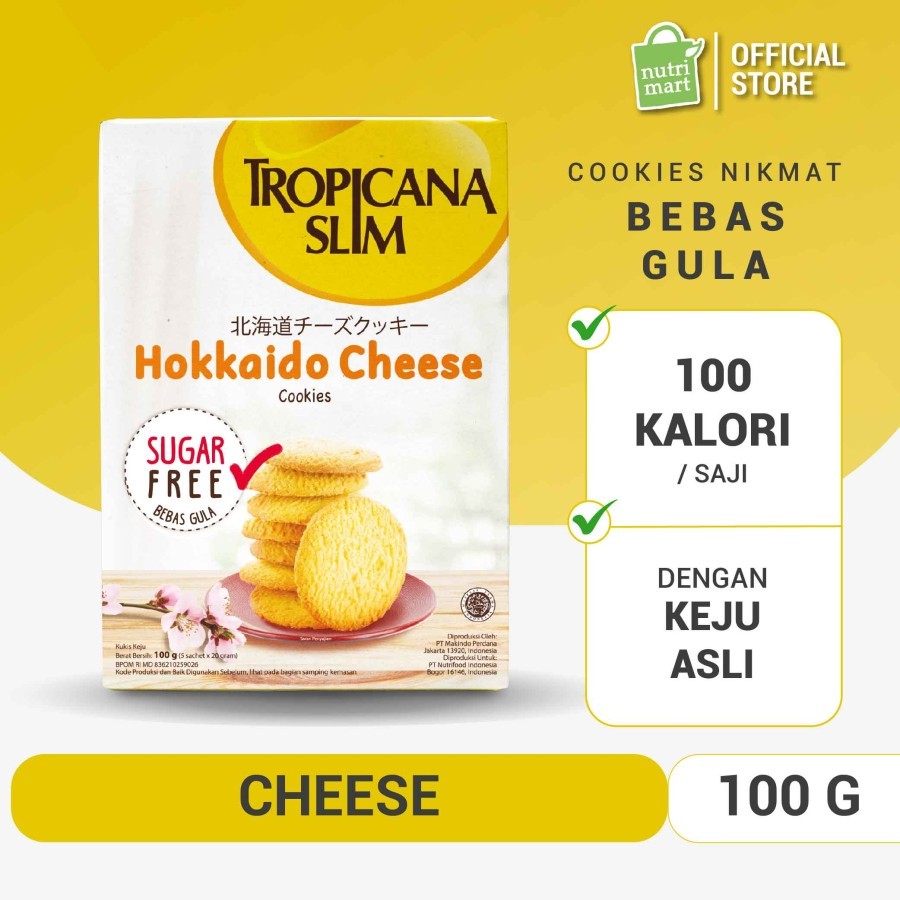 

Tropicana Slim Hokkaido Cheese Cookies 100GR Snack Bebas Gula