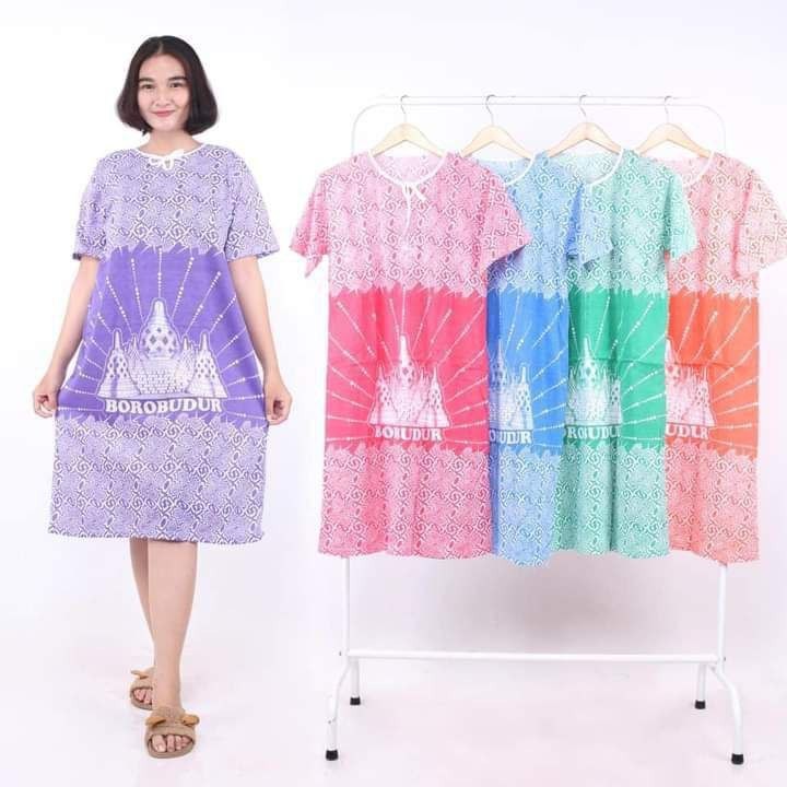 daster wanita kekinian bahan kaos adem / baju santai wanita batik
