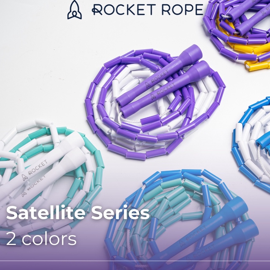 Diskon [ROCKET ROPE] 2 Colors Beaded Jump Rope Satellite Series Short Handle Beads Jumprope Skipping Rope Lompat Tali Fitness Workout Skiping 2 Warna Warni Colour Olahraga.