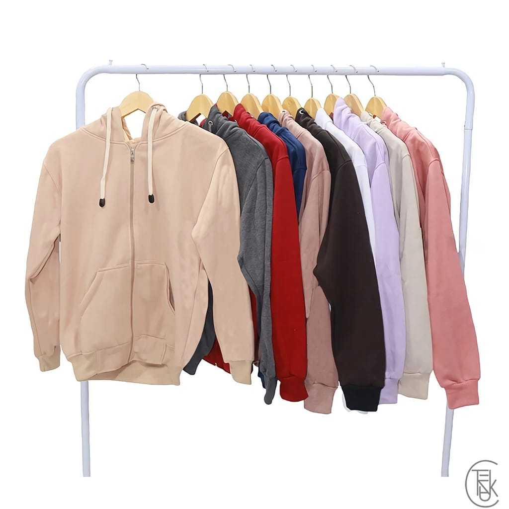 JAKET HOODIE ZIPPER POLOS HITAM PRIA WANITA IQMU