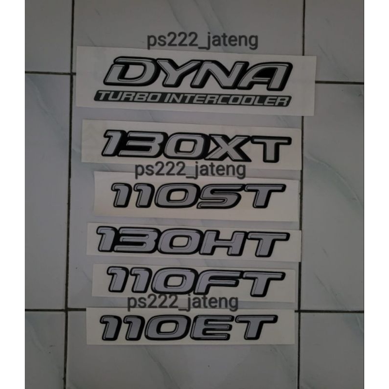 stiker dyna turbo intercooler 130HT 130XT 110FT 110ST 110ET/sticker DYNA turbo intercooler 130HT 130