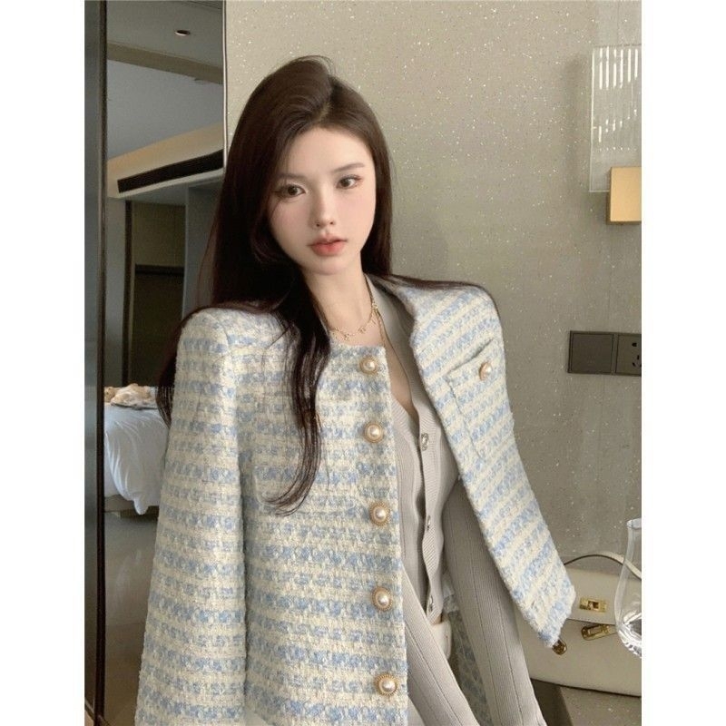 VN YOOTA TWEED BLAZER BLUE / PREMIUM OUTER CARDIGAN TWEED KOREA