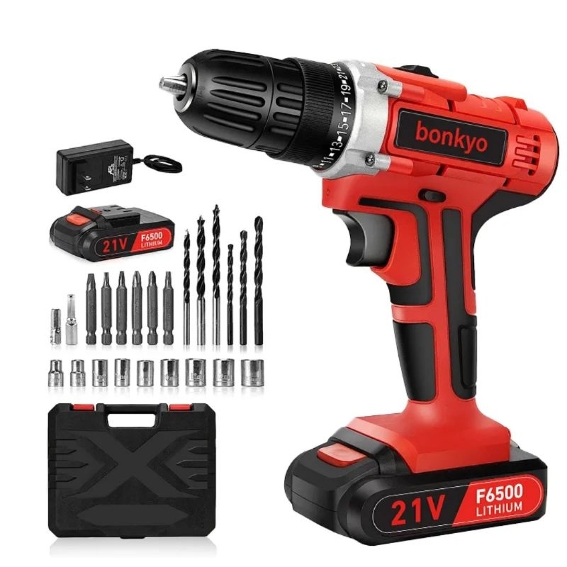 Bonkyo B510 Bonkyo 21V Bor Tangan B510 Rumah Tangga Lithium Bor Listrik Cordless Drill Set