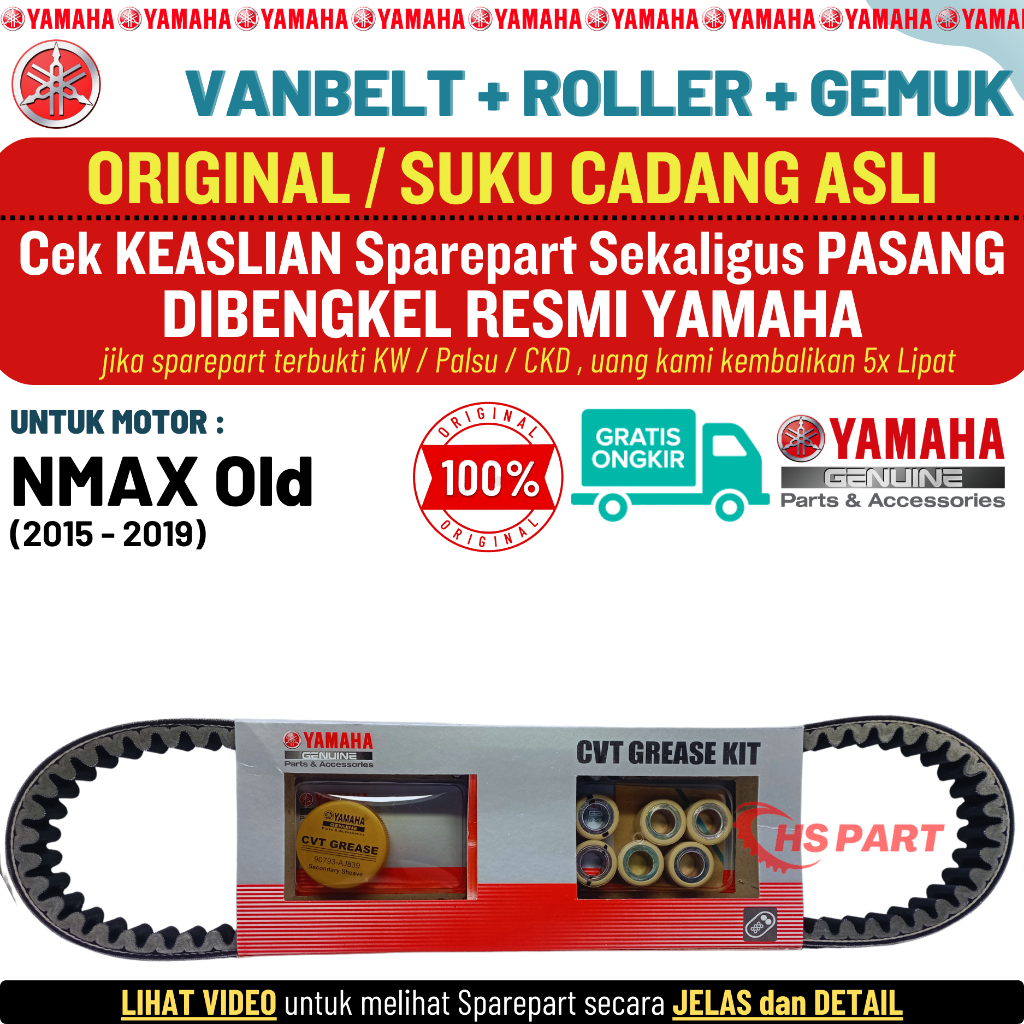 Vanbelt Nmax Old Original Yamaha , Vbelt Nmax Original Yamaha , Roller Nmax Old Original Yamaha ,