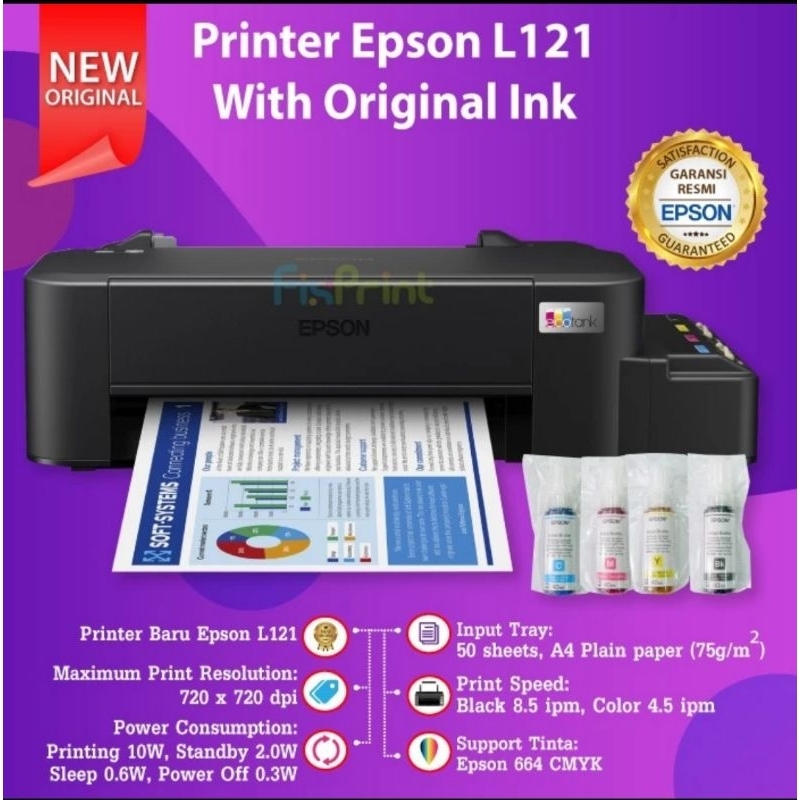 Printer Epson L121 ink tank Tinta Original