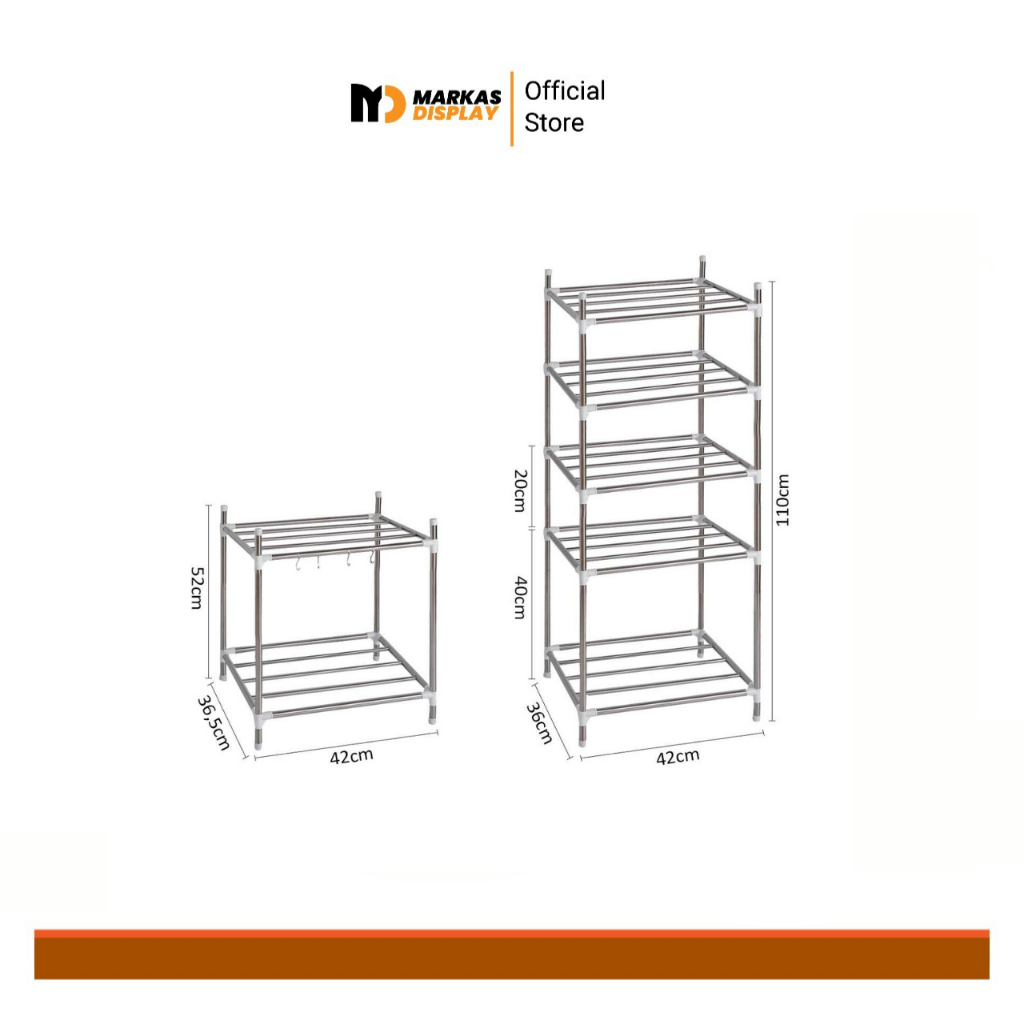 Rak Susun Dapur Stainless Susun/Rak Panci Dapur Multifungsi