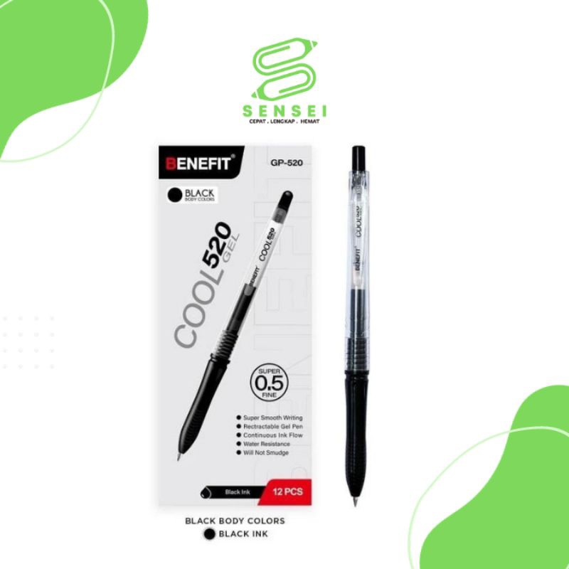 

1 PCS Bolpoint Benefit Cool Gel GP520 Mirip Kokoro / Pen Kokoro / Pen Benefit Cool Gel