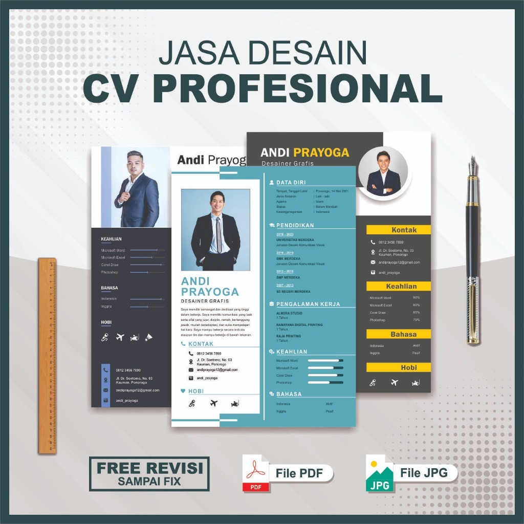 Jasa Pembuatan CV dan Lamaran Kerja / Desain CV / Curriculum Vitae