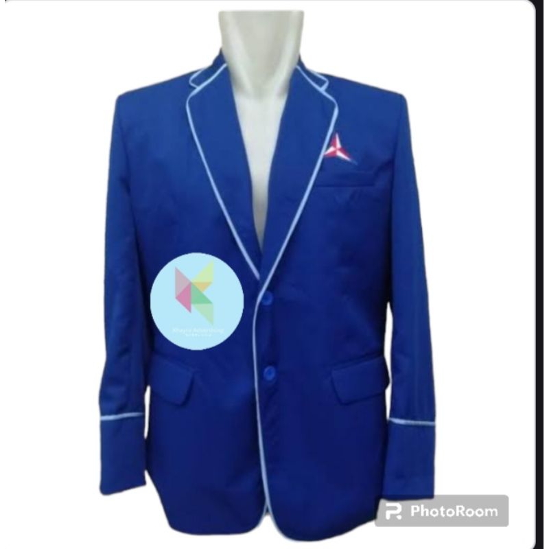 jas partai Demokrat blazer partai Demokrat biru