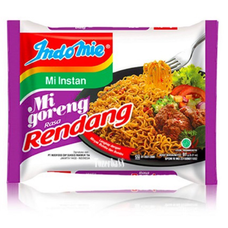 

mie instan indomie satuan rendang