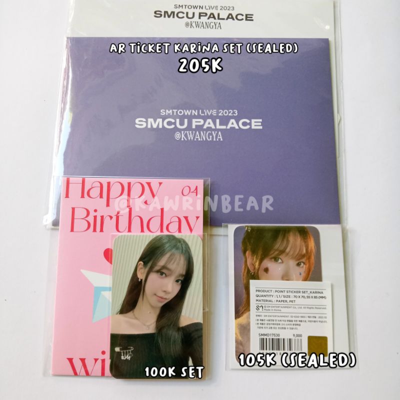 [ READY INA ] MD PHOTOCARD AESPA KARINA POINT STICKER BIRTHDAY CARD AR TICKET SMCU PALACE SET KARINA
