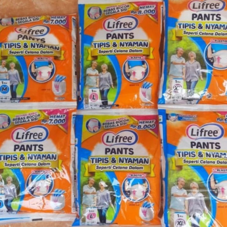 6.6 HARGA GROSIR LIFREE popok Celana DEWASA paket HEMAT isi 10 pcs M,L,XL