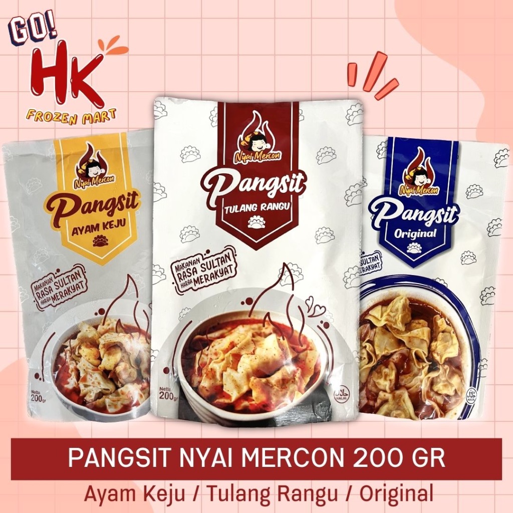 

Pangsit Nyai Mercon 200gr Tulang Rangu Original Ayam Keju viral Pedas chili oil HK Frozen Mart