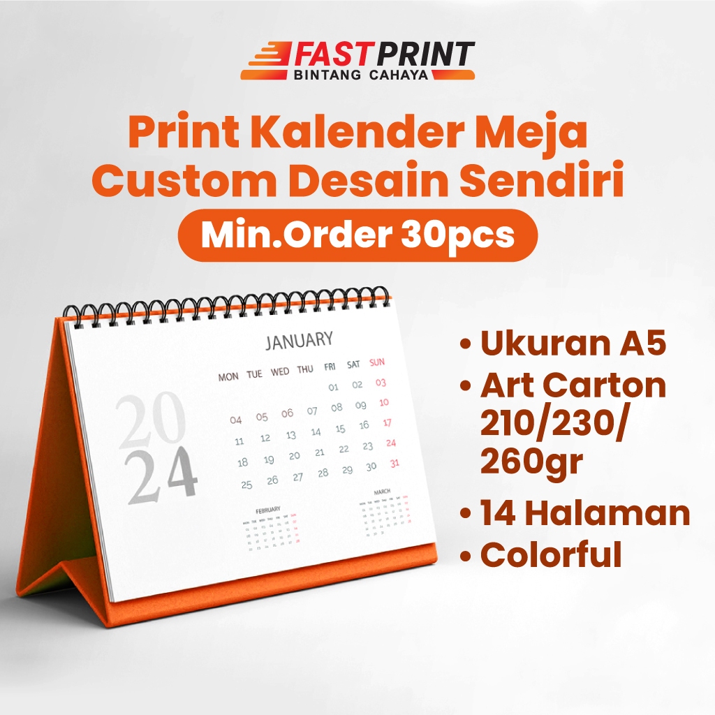 

Print Kalender Meja A5 Custom Desain Sendiri