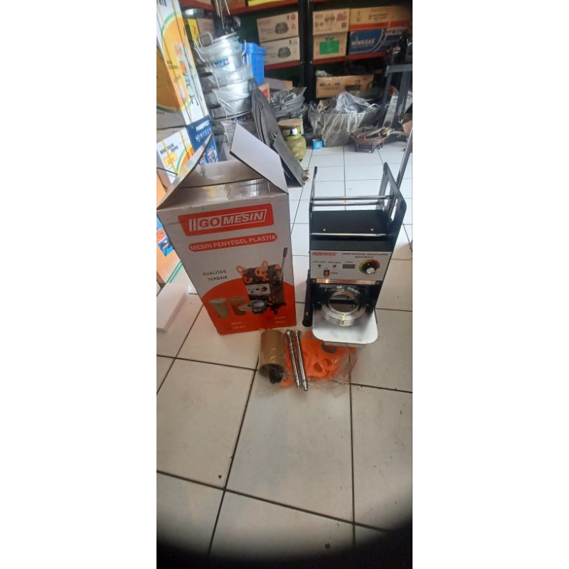 mesin press gelas / cup sealer go mesin