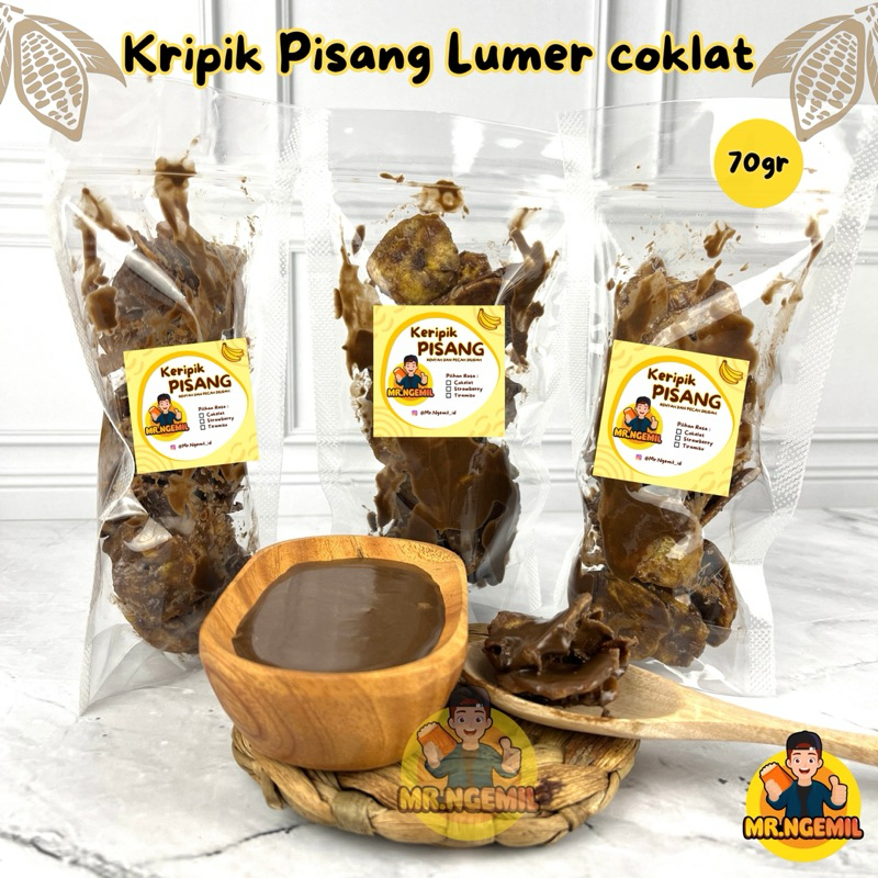 

Keripik Pisang | Kripik Pisang Cokelat Lumer Crispy 70g | Cemilan Crispy