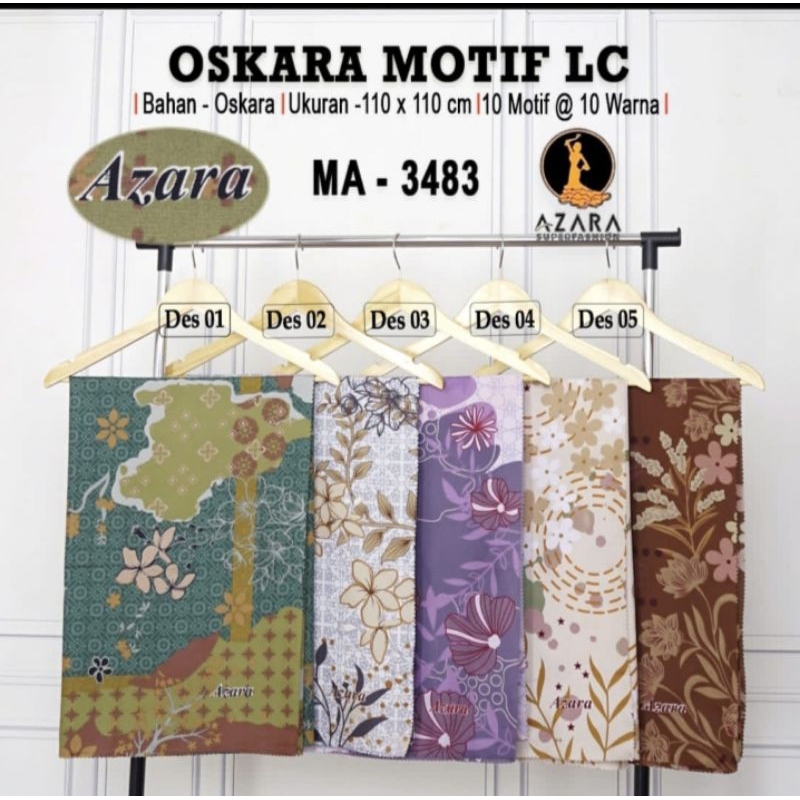 Jilbab OSkara Motif Kerudung Segi Empat  Oskara Motif