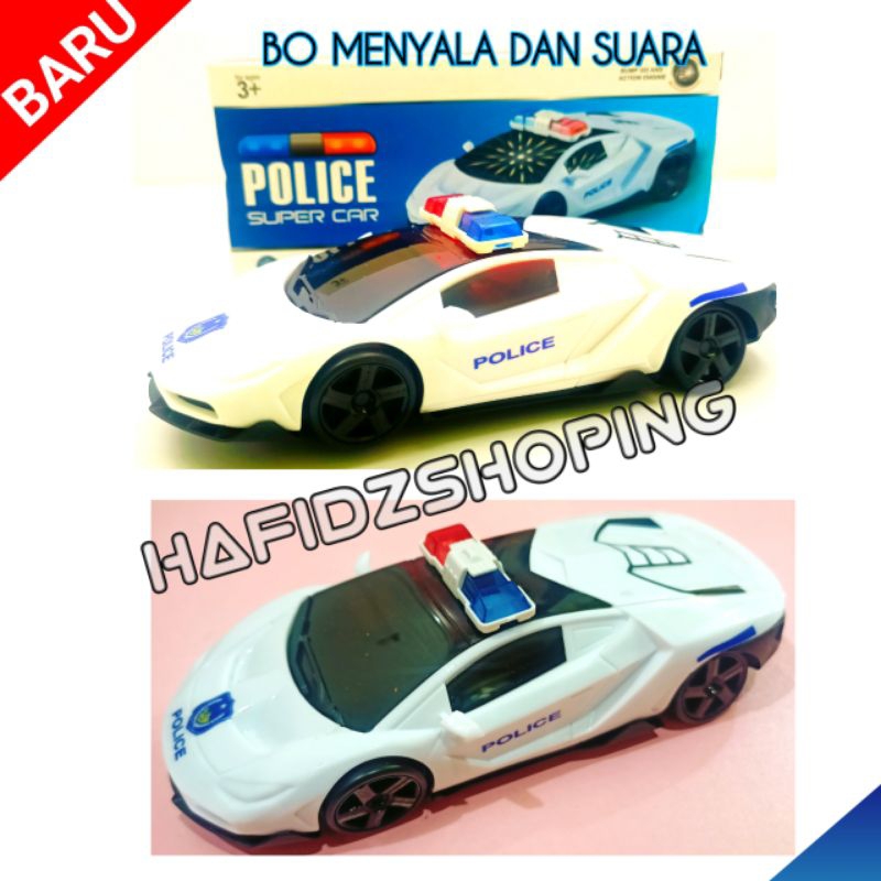 Mainan Mobil Polisi Sedan Lamborgini Lampu dan Suara