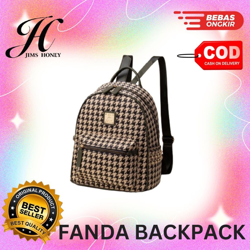 JIMS HONEY FANDA BACKPACK Tas Ransel Wanita Cewek Jimshoney Trendy Elegan