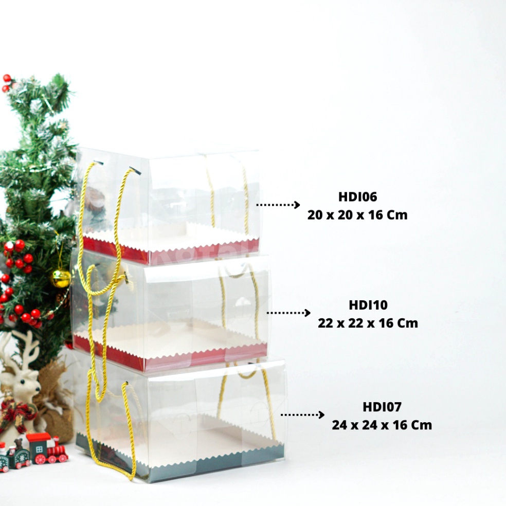 

11.11 Brand Box Mika Transparan / Kotak Mika Transparan / Box Mika / Kotak Mika / Box Kue / Kotak Kue / Box Cake / Kotak Cake I HDI06-HDI15