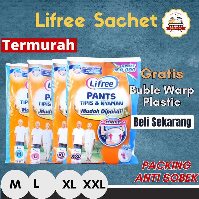 Lifree Popok Celana Dewasa M L XL XXL Popok Perekat Dewasa Lifree Lifefree