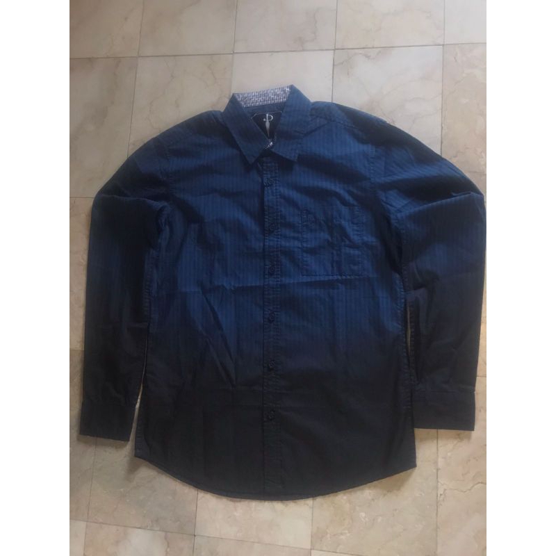 Kemeja Panjang Juice Ematic Linnin Navy Blue Black Original