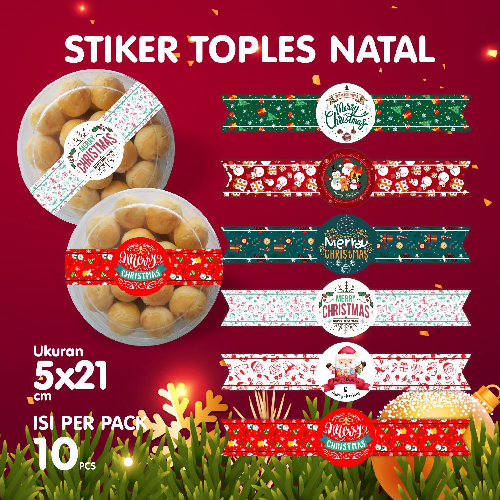 

Stiker Toples Natal - sticker hampers natal - christmas