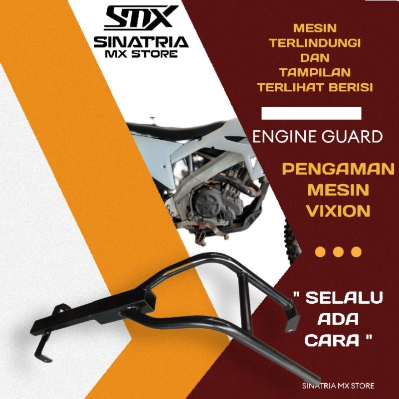 ENGINE GUARD RANGKA BAGIAN BAWAH MESIN VIXION PELINDUNG MESIN AKSESORIS MOTOR VIXION BAHAN BESI UNTU