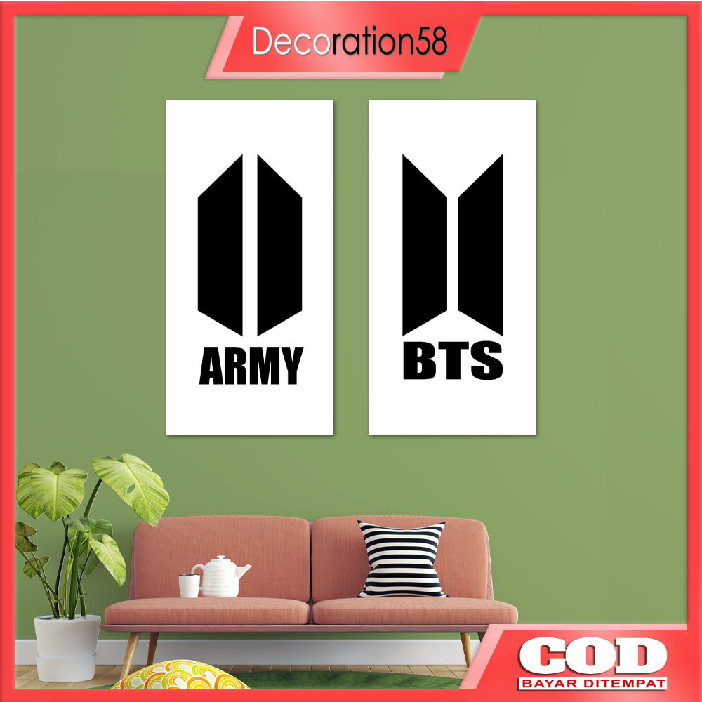 Poster Dinding Logo BTS ARMY Hiasan Dinding Minimalis