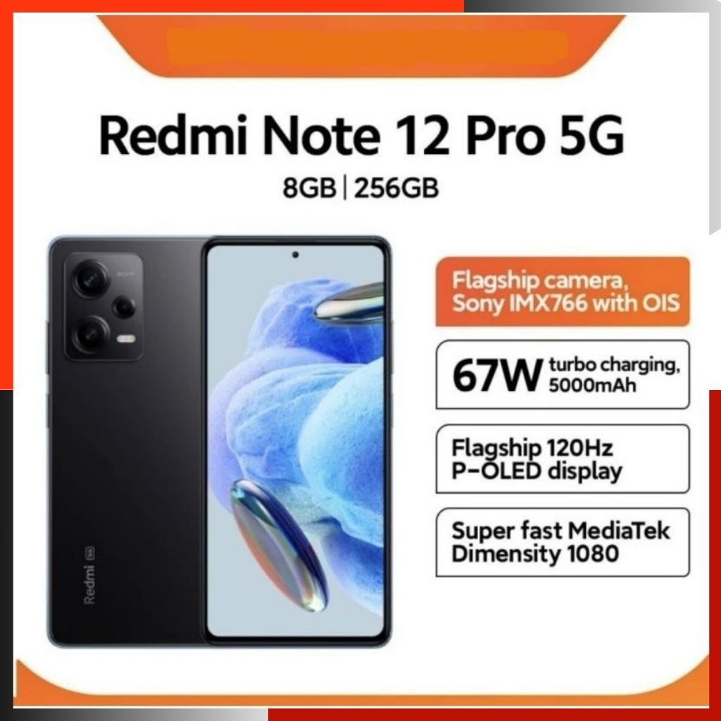 Xiaomi Redmi Note 12 Pro 5G [8/256GB] Garansi resmi / New No Repack