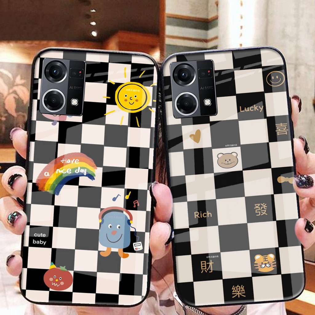 Case Kaca Oppo Reno 8 4G - Kesing Hp Oppo Reno 8 4G - Case Kaca Kilau Oppo Reno 8 4G - Case Oppo Ren