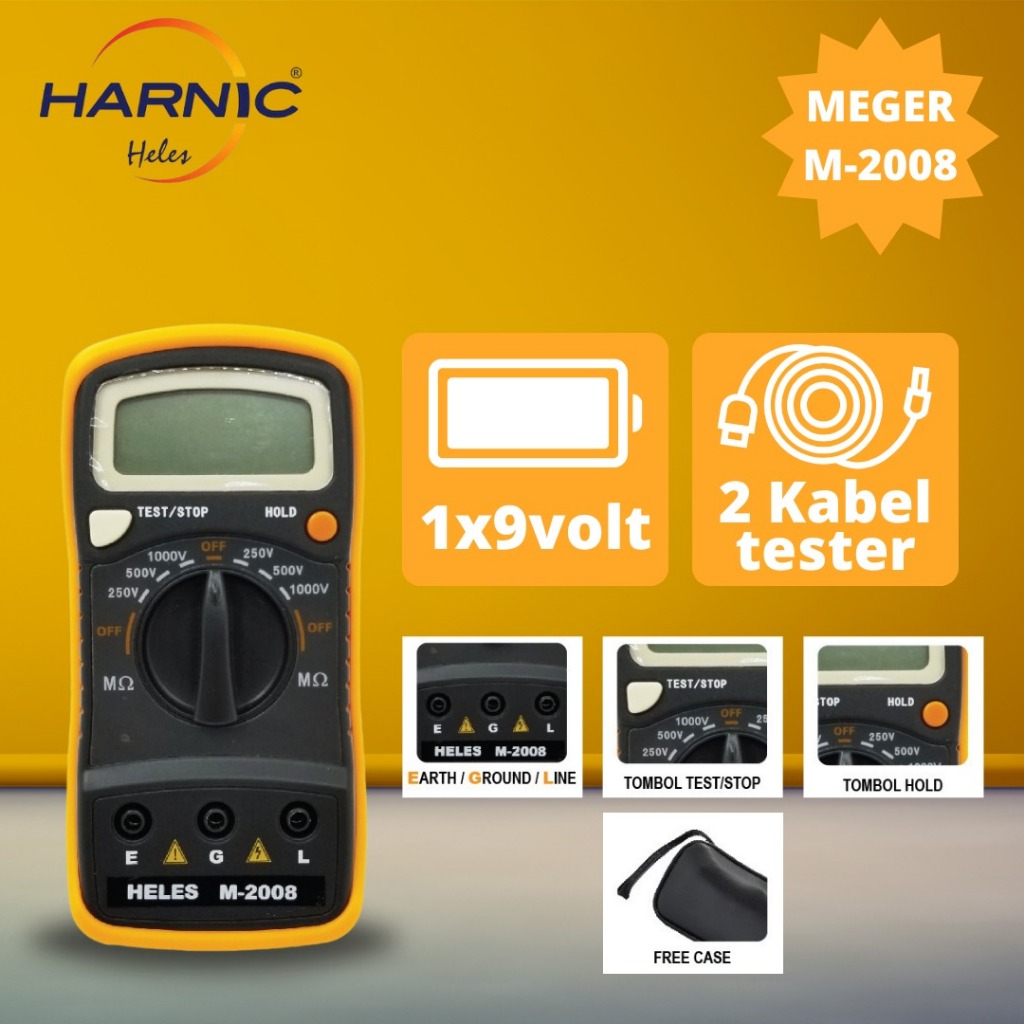 Multi Tester Digital - Digital Insulating Resistance Tester - Alat Merger HELES- M-2008