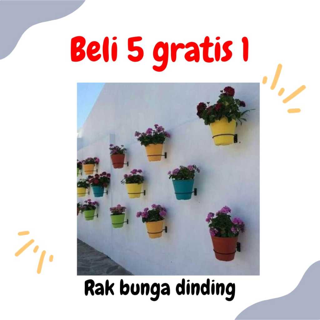 Rak pot bunga dinding Standing Basket gantungan bunga dinding standing pot bunga