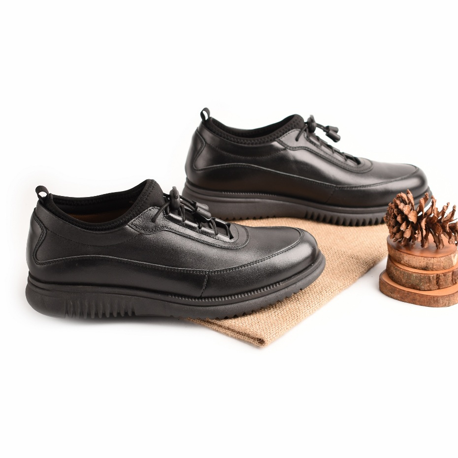 Sepatu Pria Kulit Original Volve Wave Leather Black