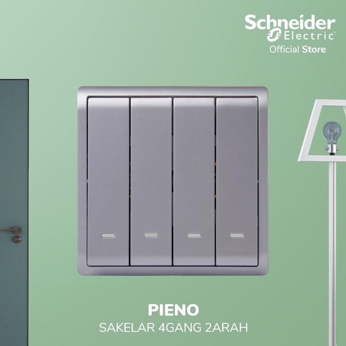 Saklar Schneider PIENO 4gang Silver
