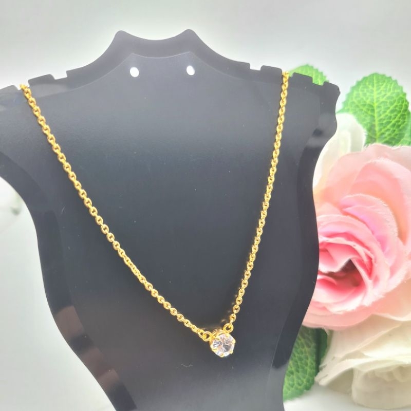 Kalung Rantai Mata Putih Emas Muda