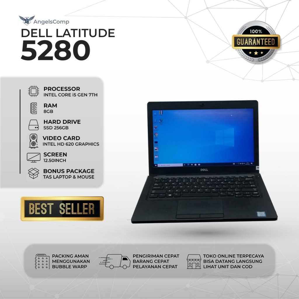 dell latitude 5280 core i5 7300u - ram 8gb - ssd 256gb