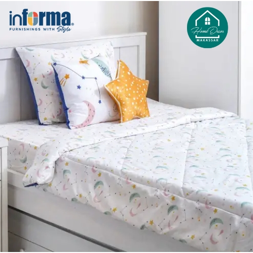 Informa 120x200 Cm Set Seprai Sprai Single Anak Microfiber Cumoon/Kids Bedding Set