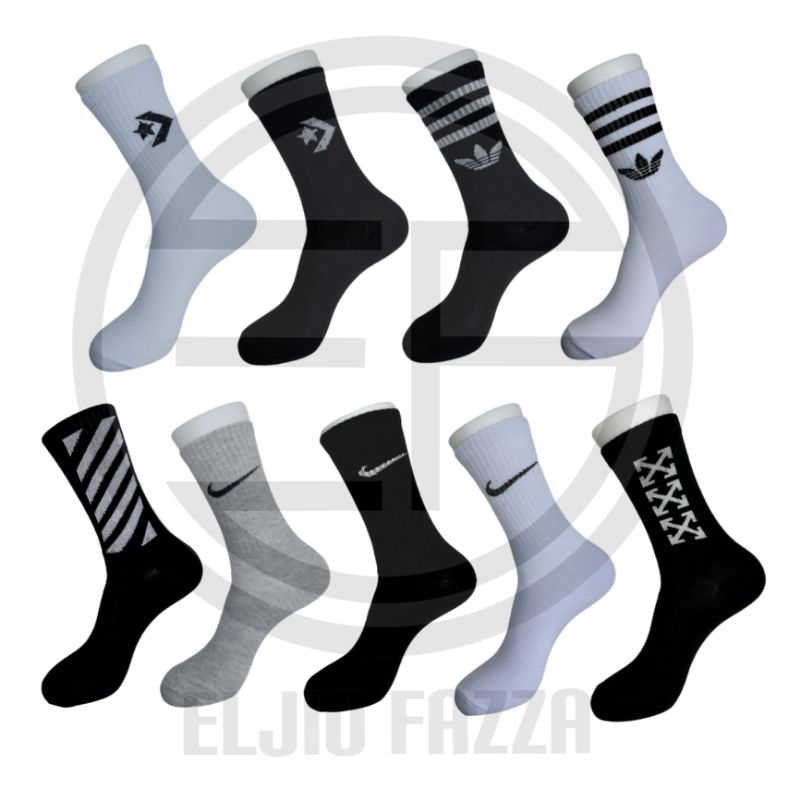 1 lusin kaos kaki oldschool panjang motif / kaos kaki motif oldschool