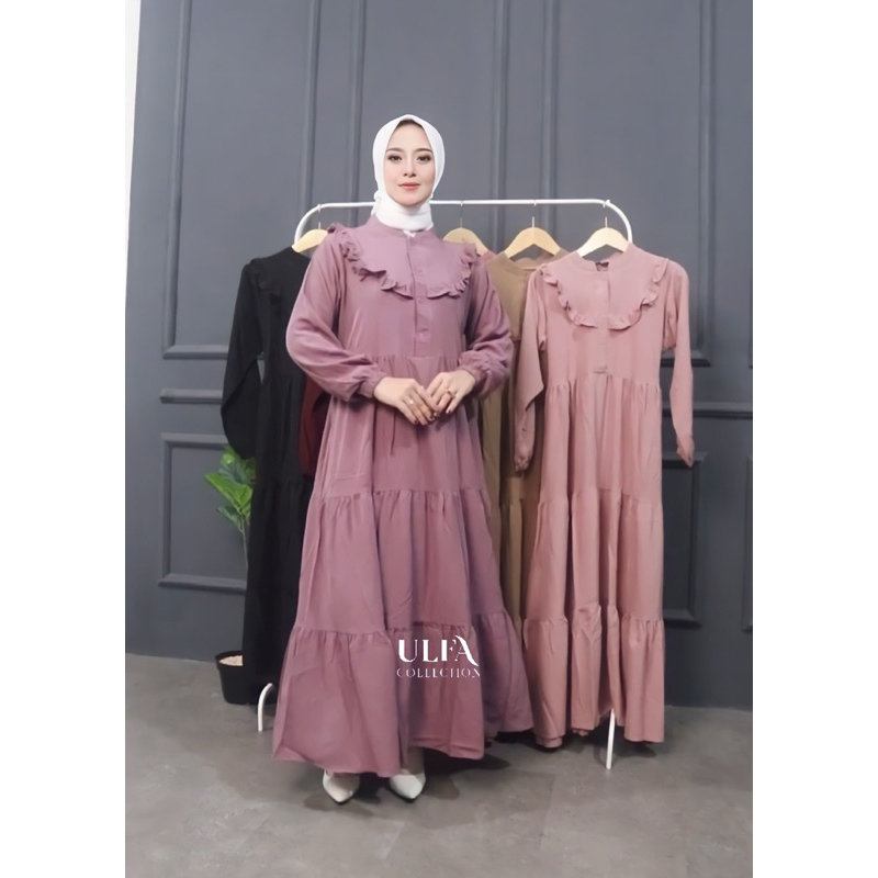 Ulfa Collection - Simple Dress Ruffle Shakila Kancing