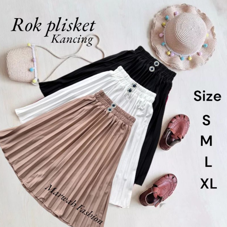 ROK PLISKET KANCING ANAK PEREMPUAN 4-14 TAHUN / ROK PLISKET TRBARU / ROK MUSLIM ANAK [ART.  B4W9]
