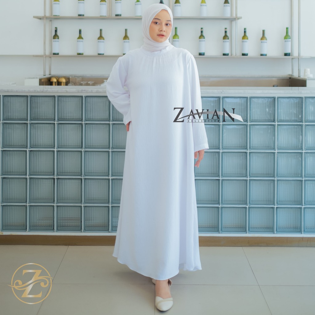 (Bisa COD) Zavian Cey Cringkle Gamis Abaya umroh Kekinian / Basic Abaya polos wanita ukuran S M L XL